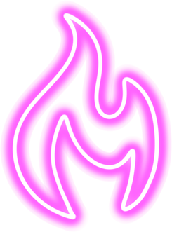 Pink neon fire illustration